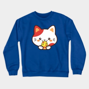 Cat Eating Pizza Crewneck Sweatshirt